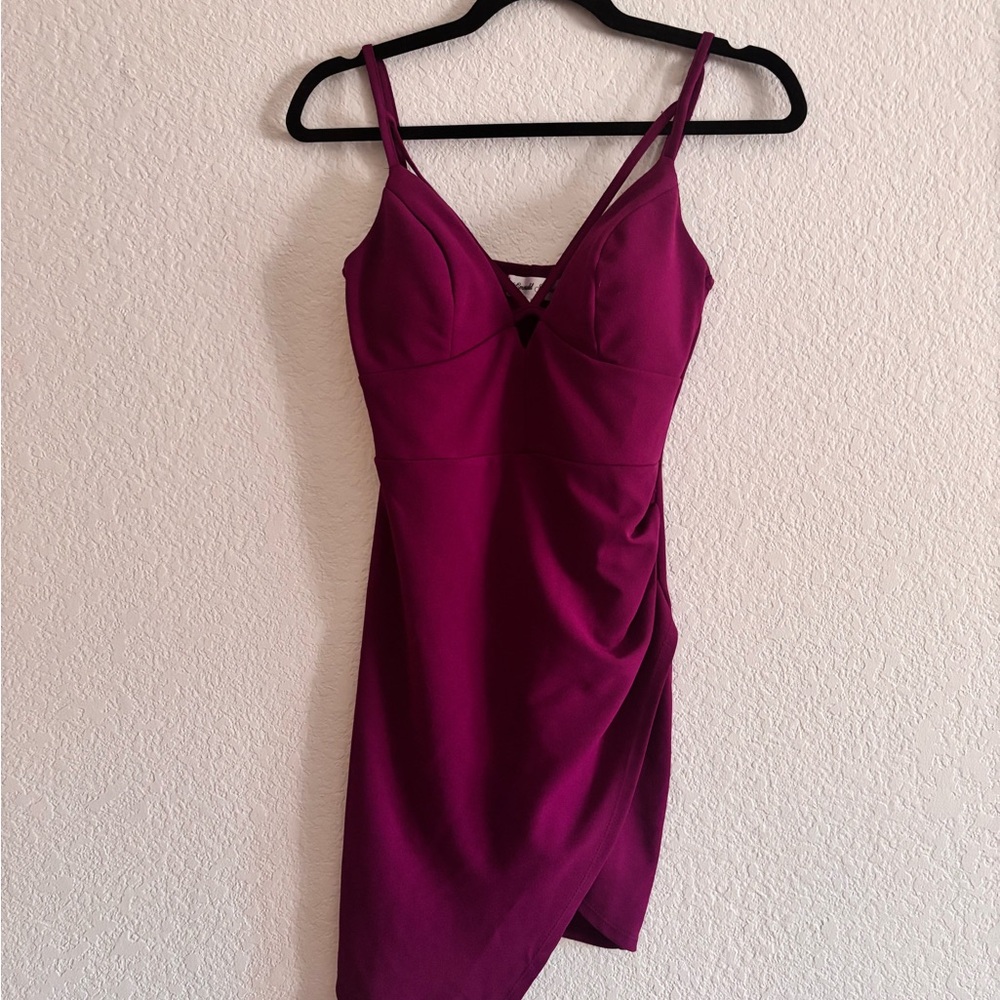 Emerald Sundae Red Ruched Mini Slip Dress